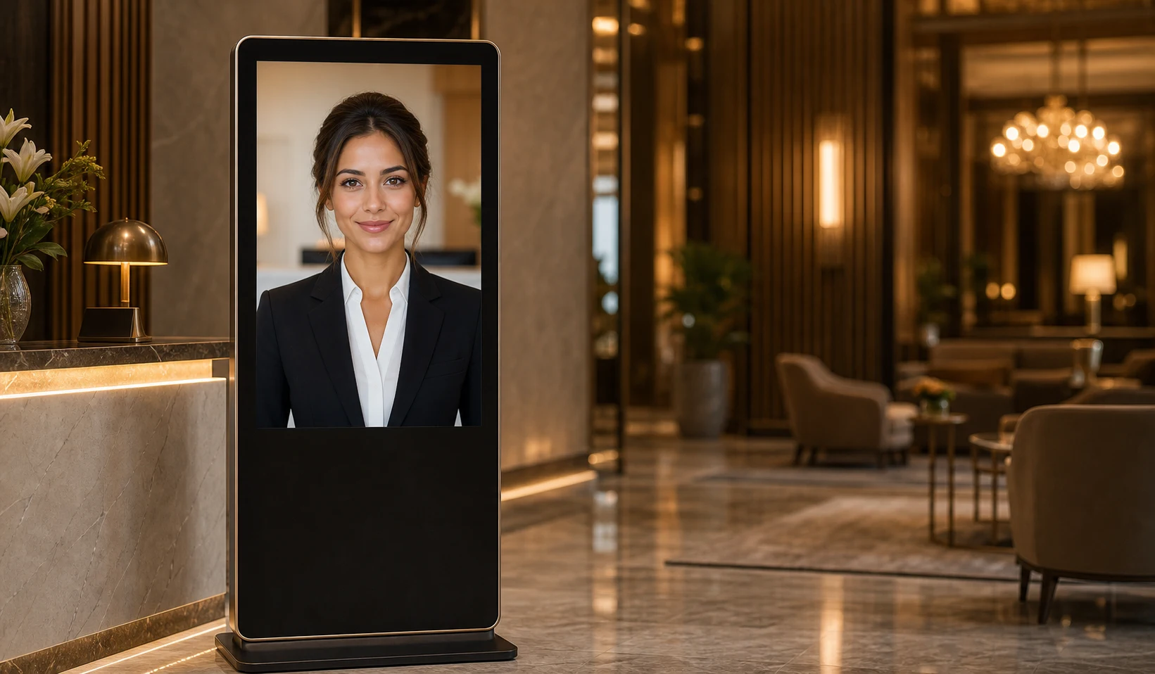 Persona che interagisce con un’interfaccia digitale su schermo